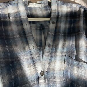 Sheer silk button down